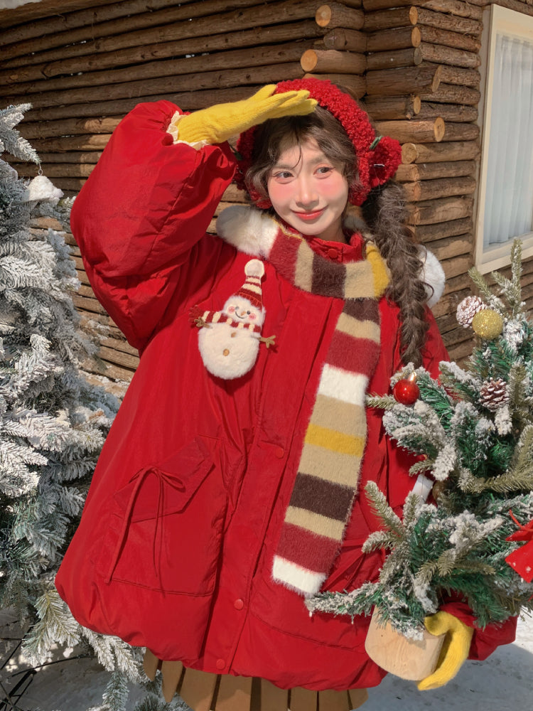 Snowman Holiday Cozy Puffer Jacket-ntbhshop