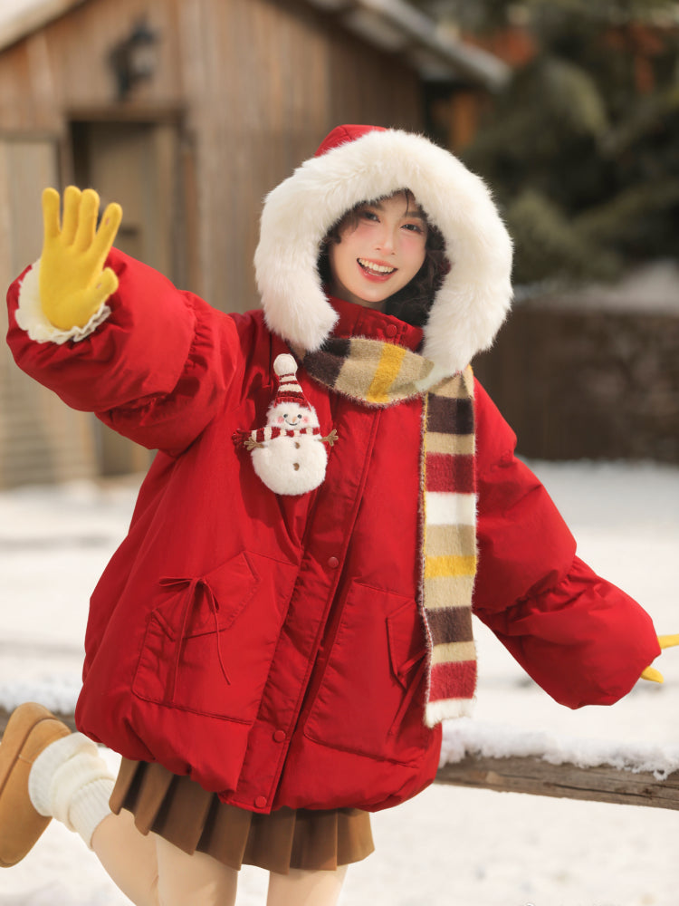 Snowman Holiday Cozy Puffer Jacket-ntbhshop