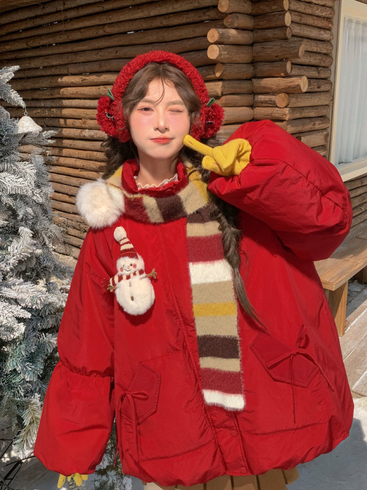 Snowman Holiday Cozy Puffer Jacket-ntbhshop