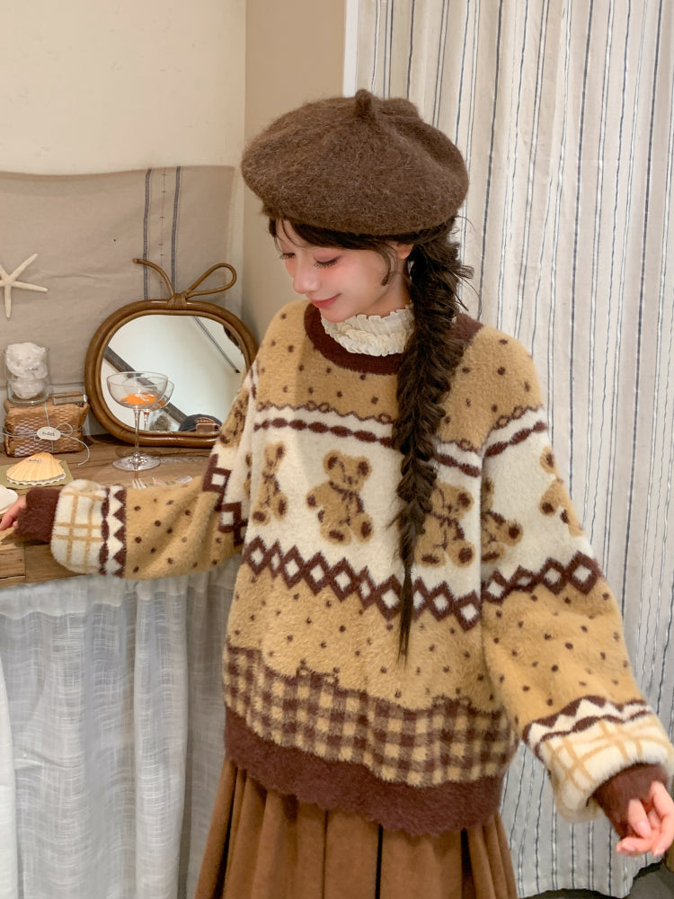 Cocoa Teddy Chalet Knit Sweater-ntbhshop