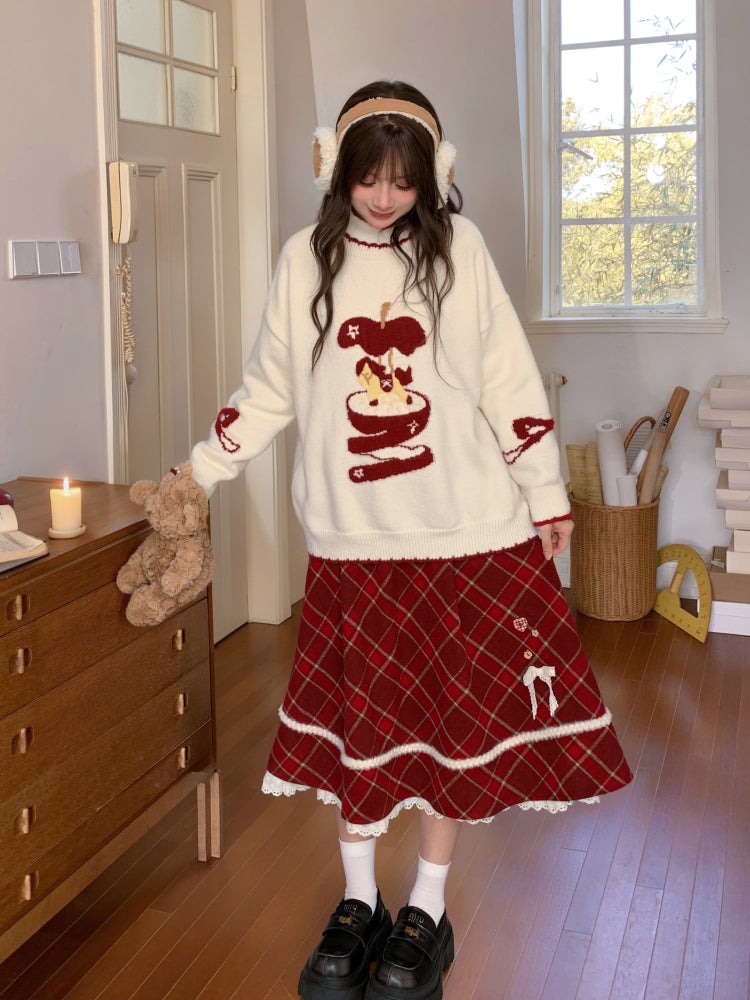 Apple Christmas Story Knit Sweater-ntbhshop