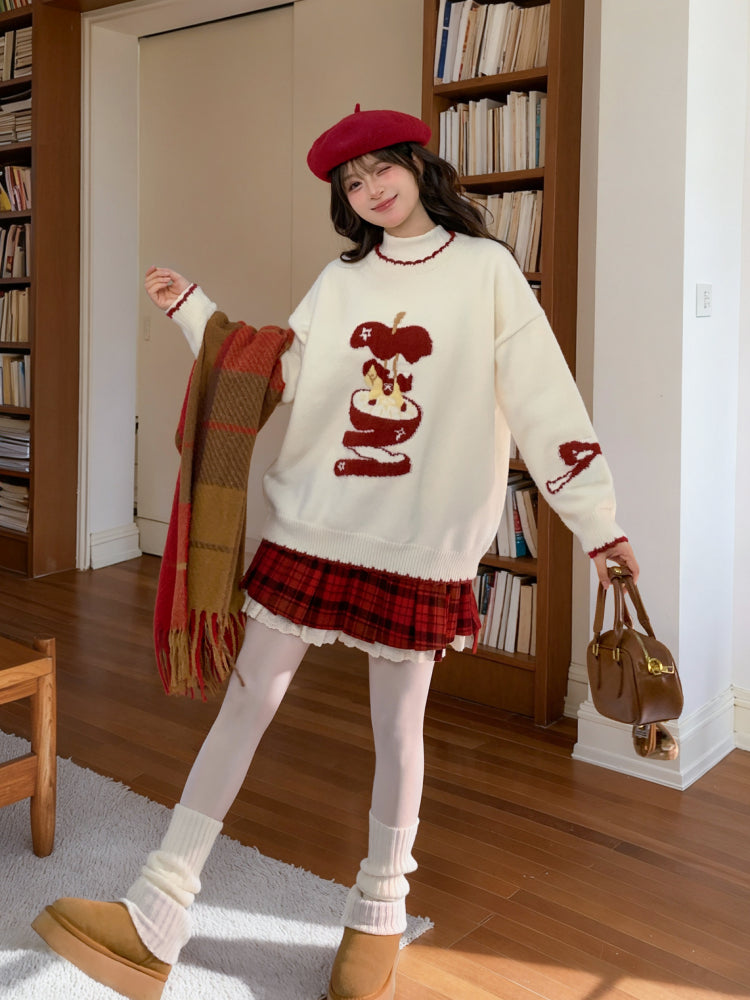 Apple Christmas Story Knit Sweater-ntbhshop