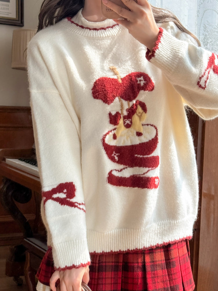 Apple Christmas Story Knit Sweater-ntbhshop