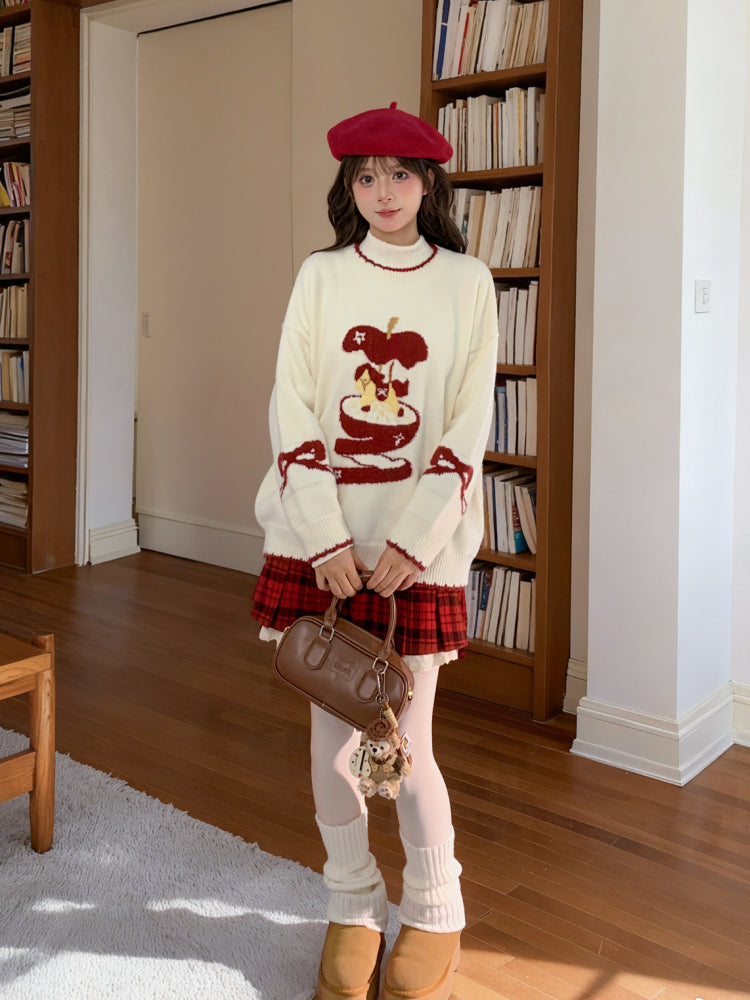 Apple Christmas Story Knit Sweater-ntbhshop