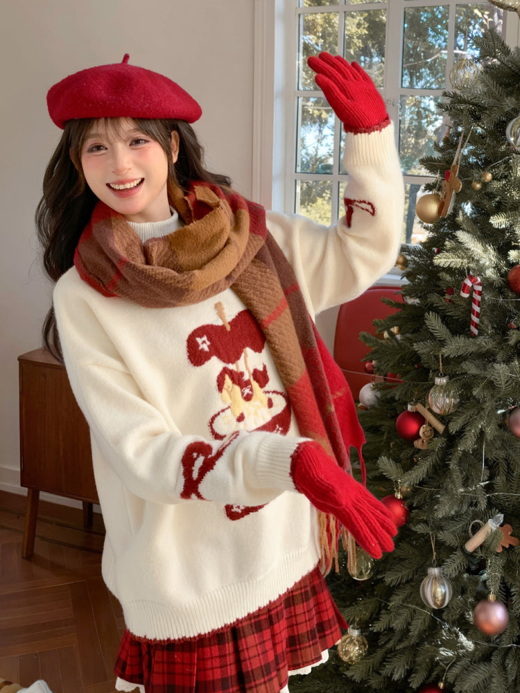 Apple Christmas Story Knit Sweater-ntbhshop