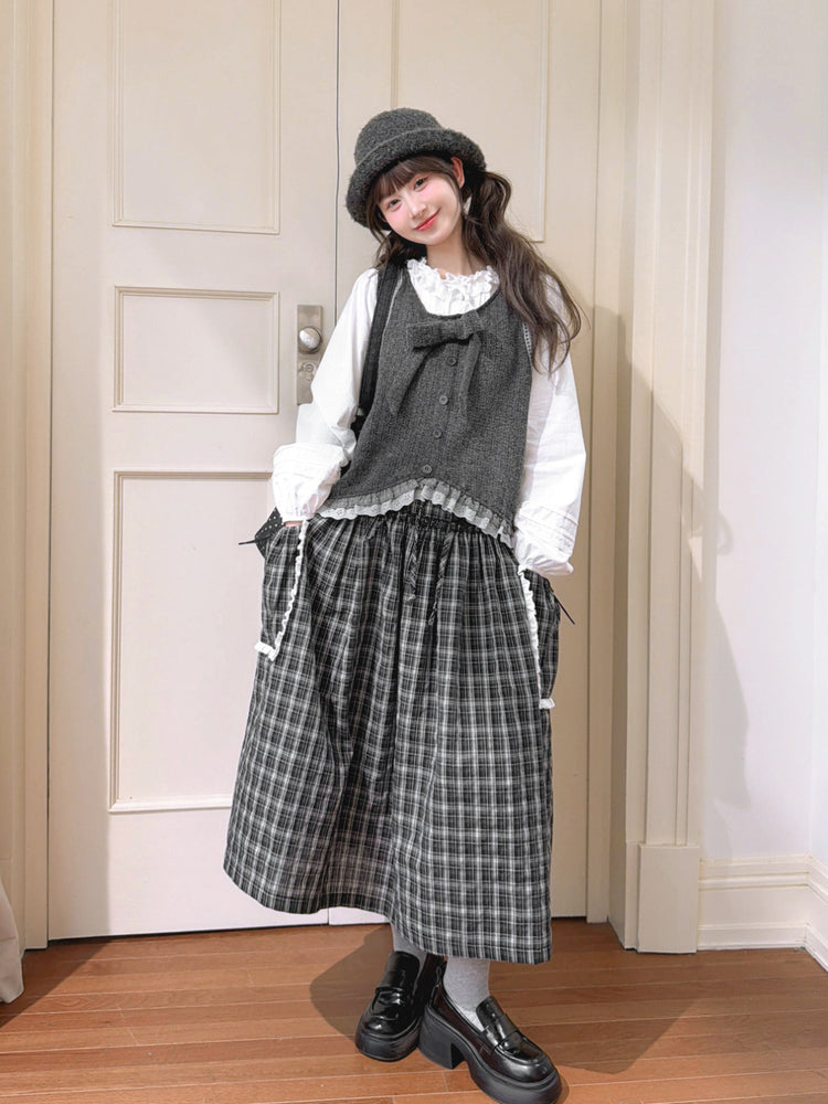 Moon Academy Knit Bow Vest-ntbhshop