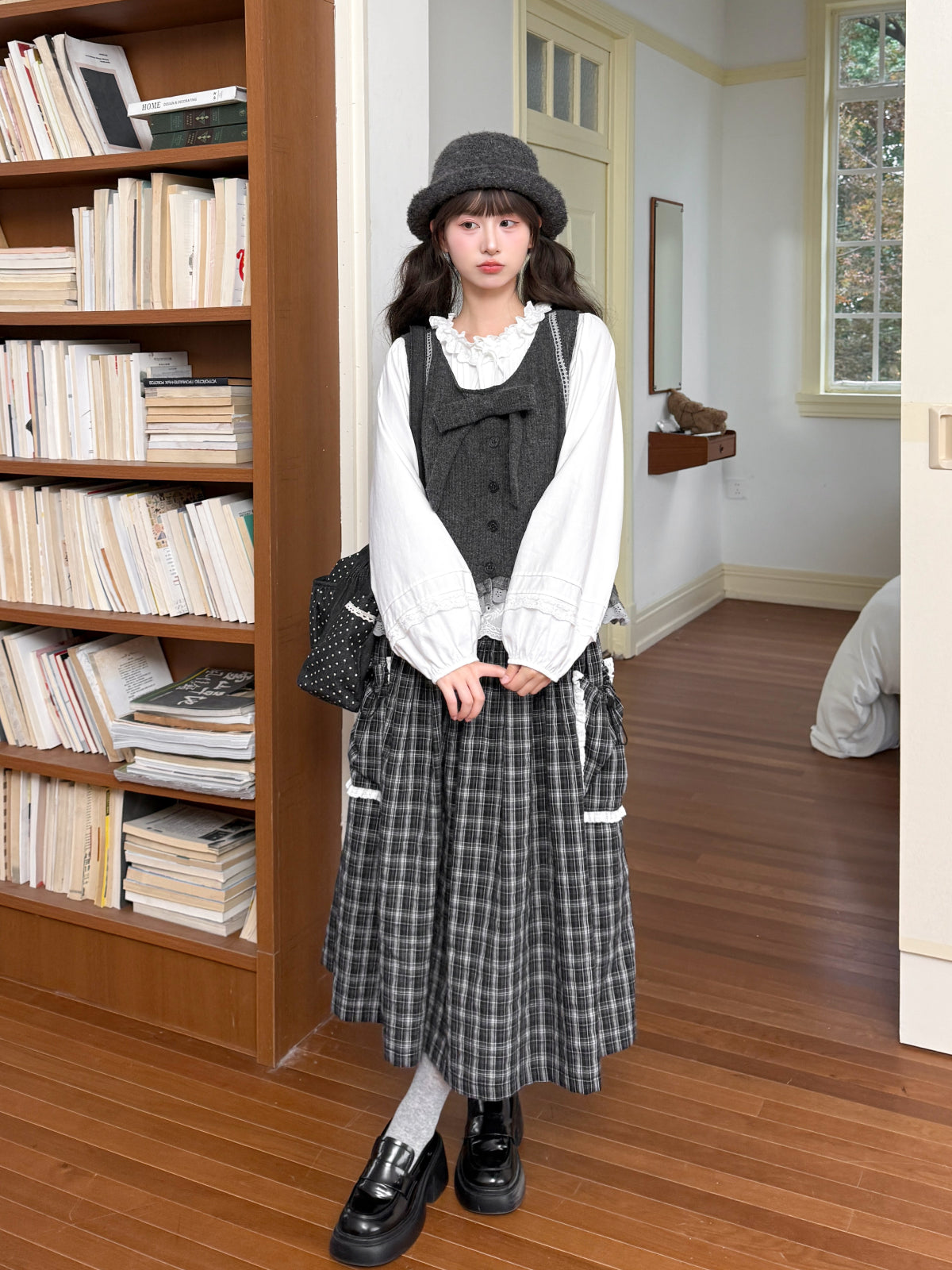 Grey Manor Lace Diary Plaid Skirt-ntbhshop