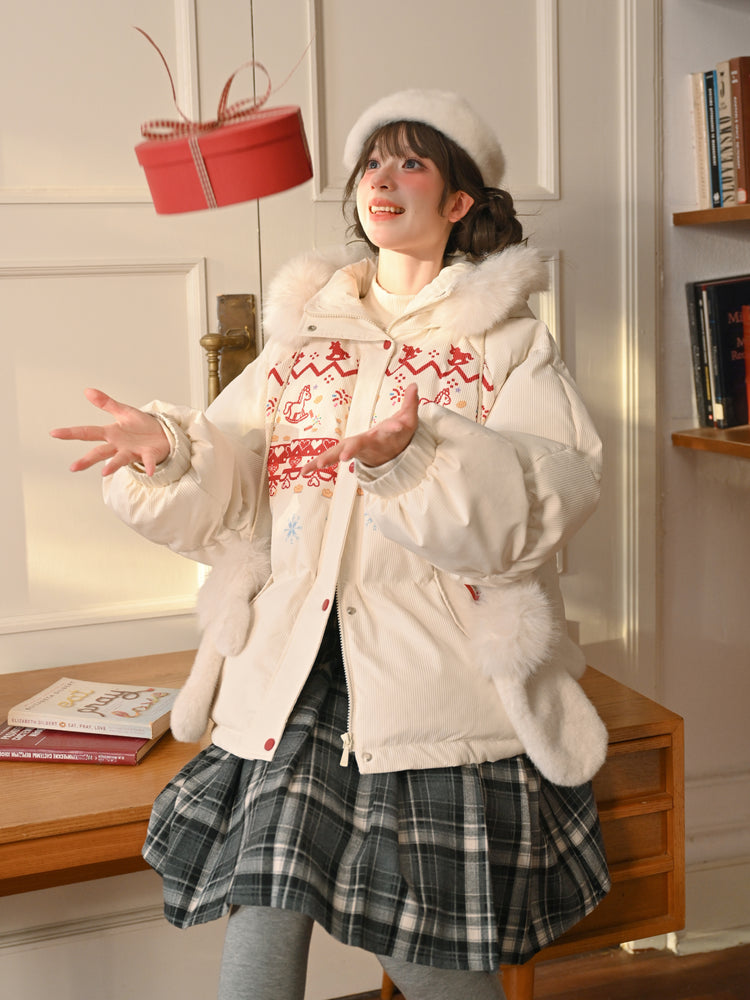 Rocking Pony Ribbon Puffer Jacket-Outerwear-ntbhshop