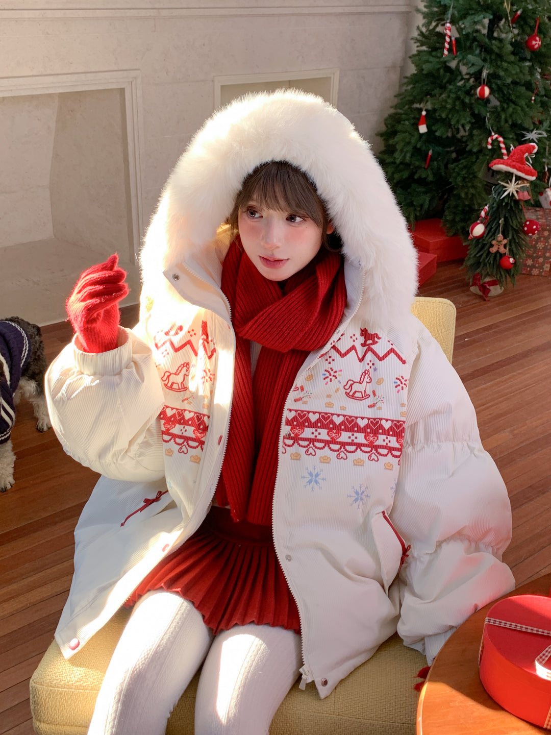 Rocking Pony Ribbon Puffer Jacket-Outerwear-ntbhshop