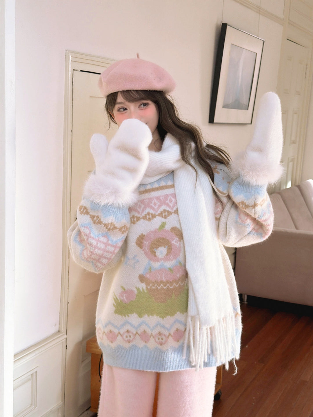 Soft Hibernation Bear Knit Sweater-Tops-ntbhshop
