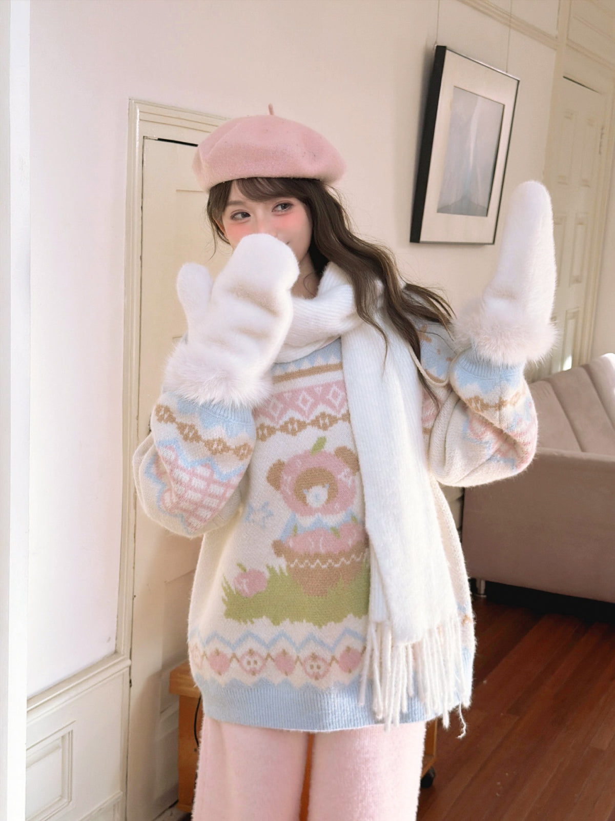 Soft Hibernation Bear Knit Sweater-Tops-ntbhshop