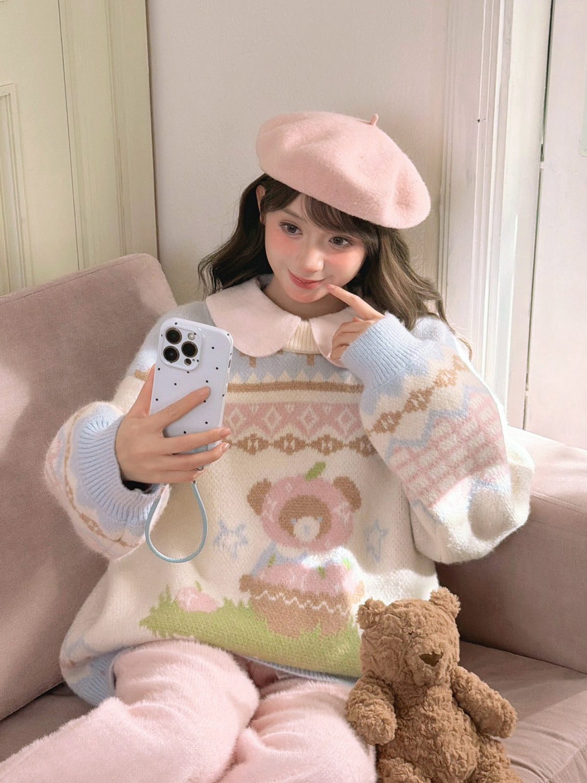 Soft Hibernation Bear Knit Sweater-Tops-ntbhshop