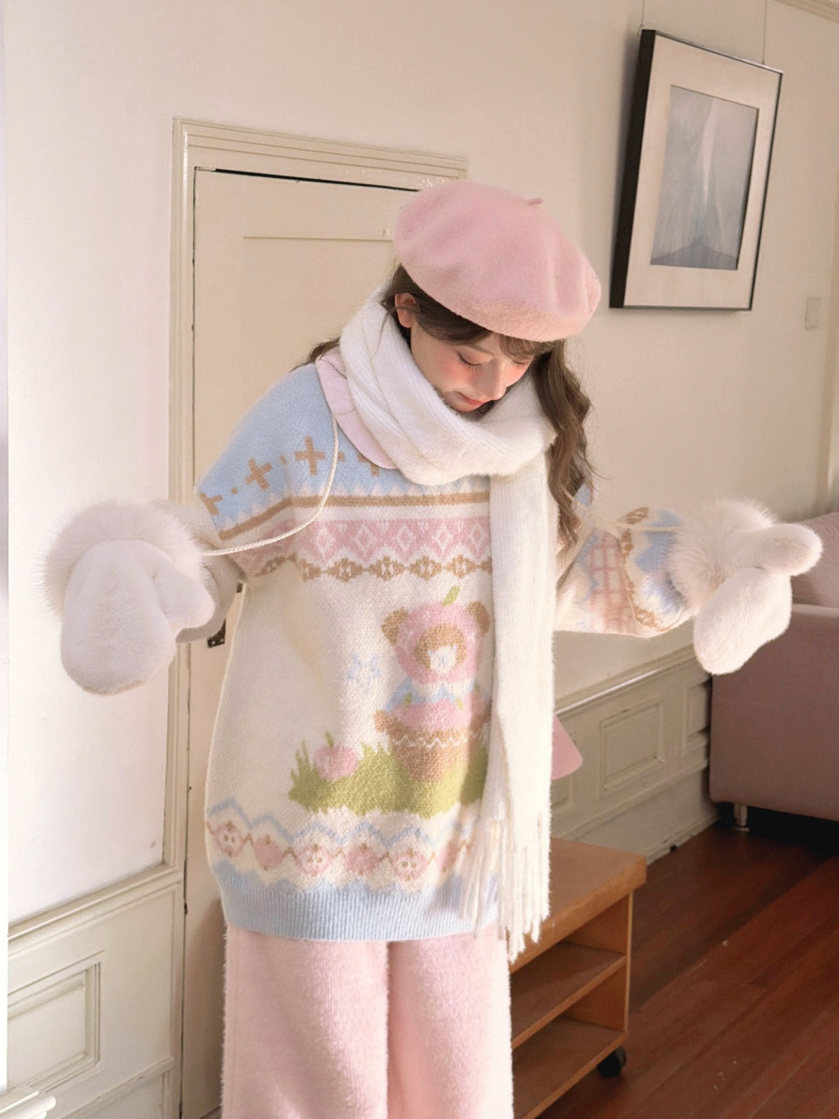 Soft Hibernation Bear Knit Sweater-Tops-ntbhshop