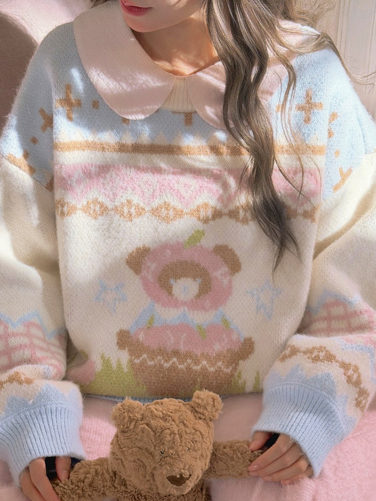 Soft Hibernation Bear Knit Sweater-Tops-ntbhshop