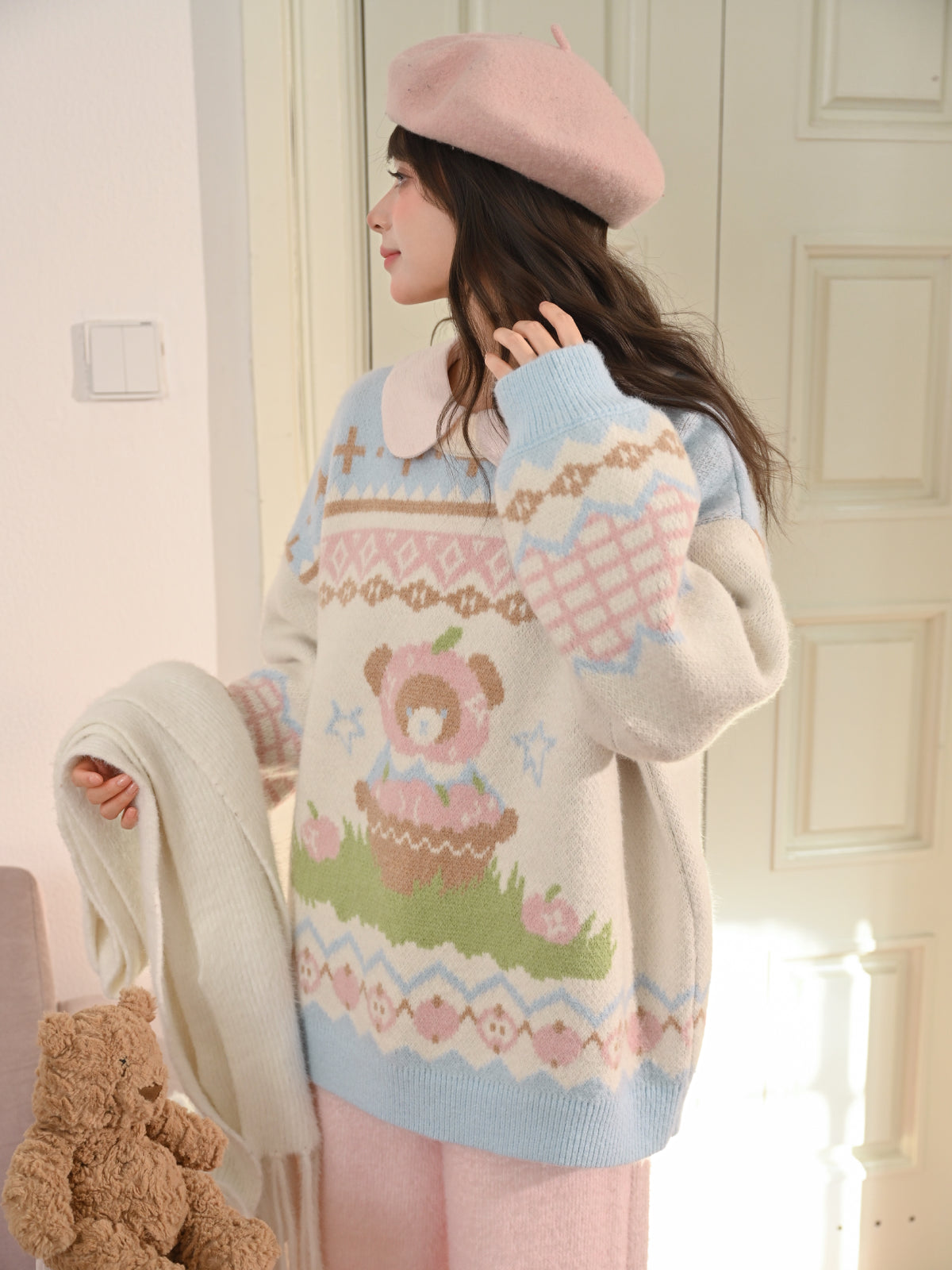 Soft Hibernation Bear Knit Sweater-Tops-ntbhshop