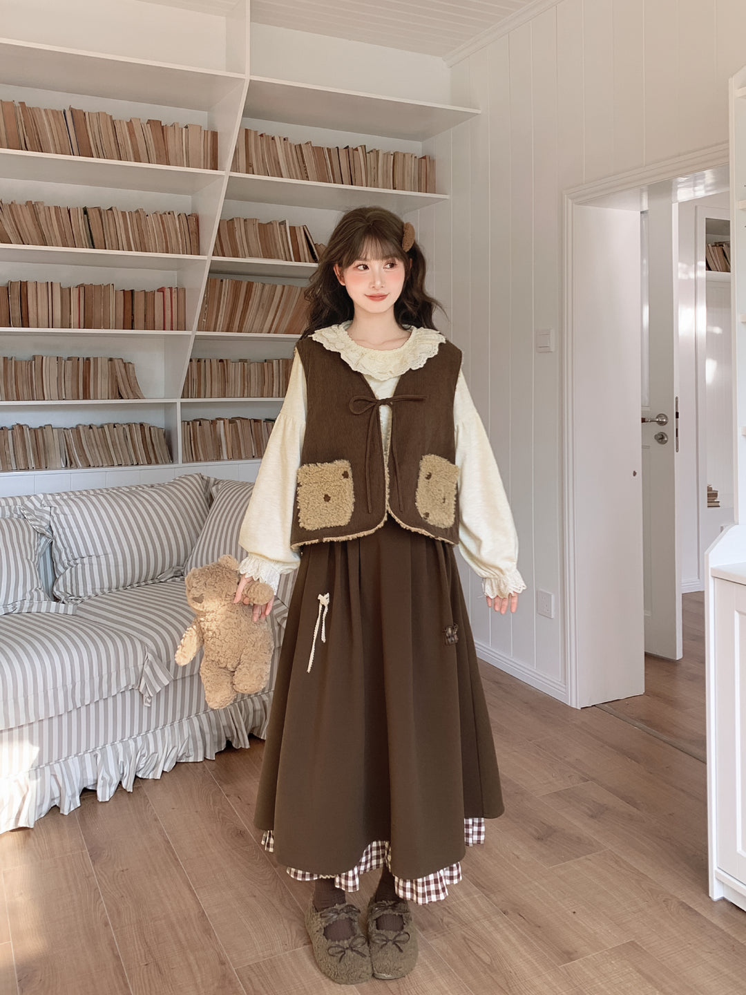 Biscuit Crumb Reversible Fleece Vest-Outerwear-ntbhshop