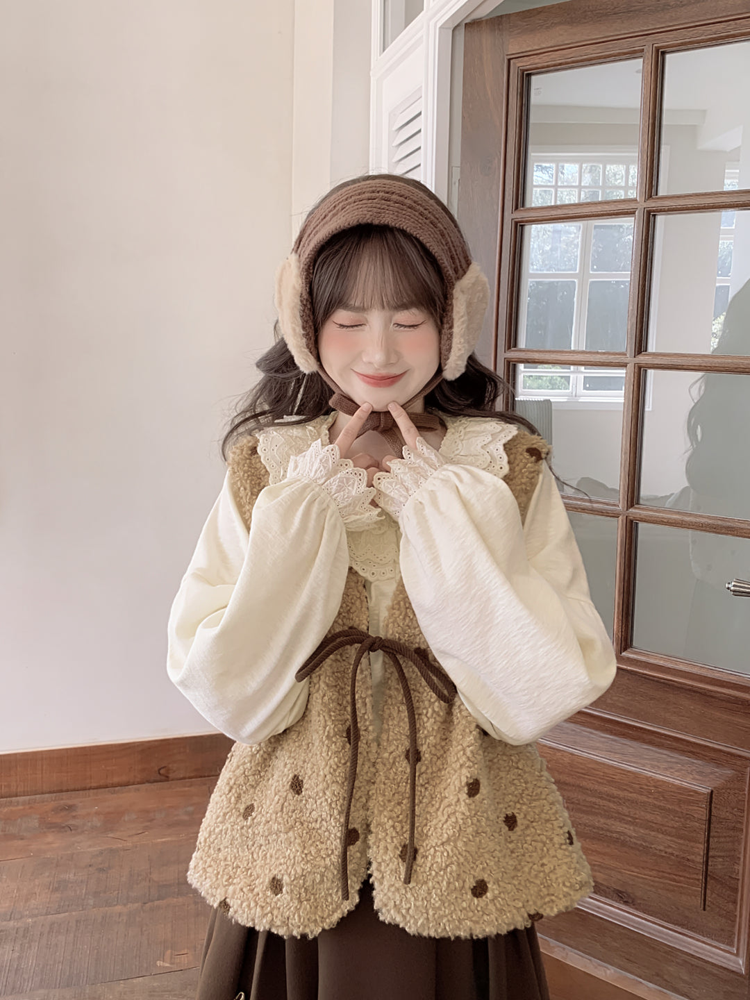 Biscuit Crumb Reversible Fleece Vest-Outerwear-ntbhshop