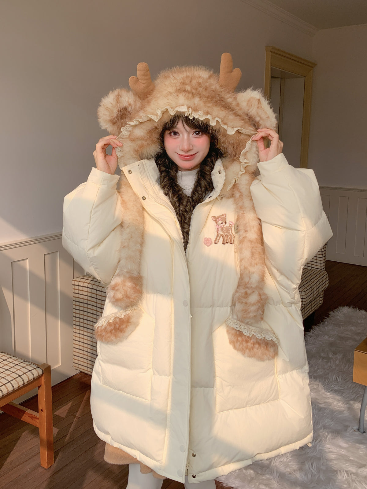 Dear Bambi Earflap Puff Parka-Outerwear-ntbhshop