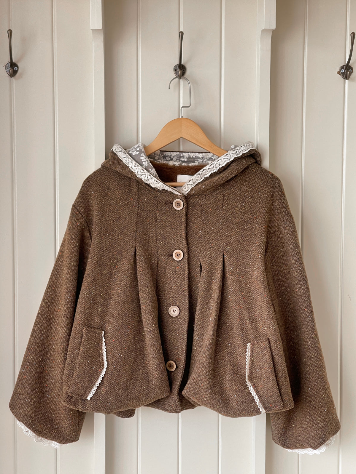 Biscuit Academia Hooded Wool Jacket-Outerwear-ntbhshop