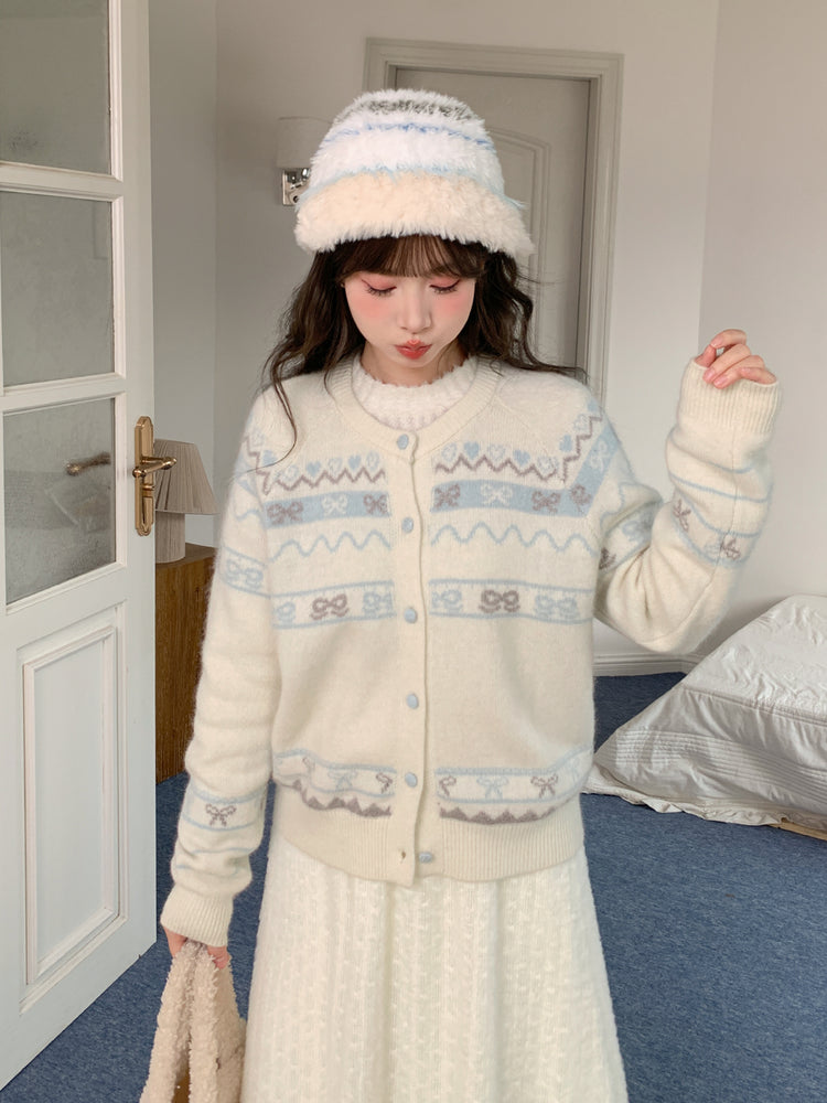Cloud Ribbon Knit Cardigan-Outerwear-ntbhshop