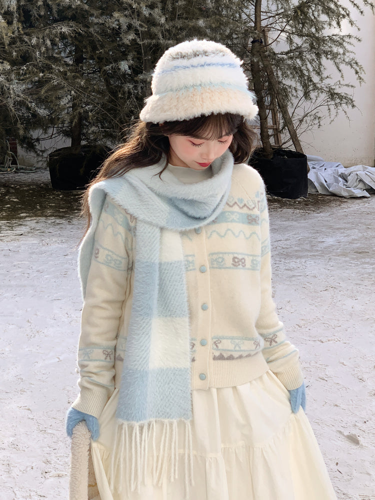 Cloud Ribbon Knit Cardigan-Outerwear-ntbhshop