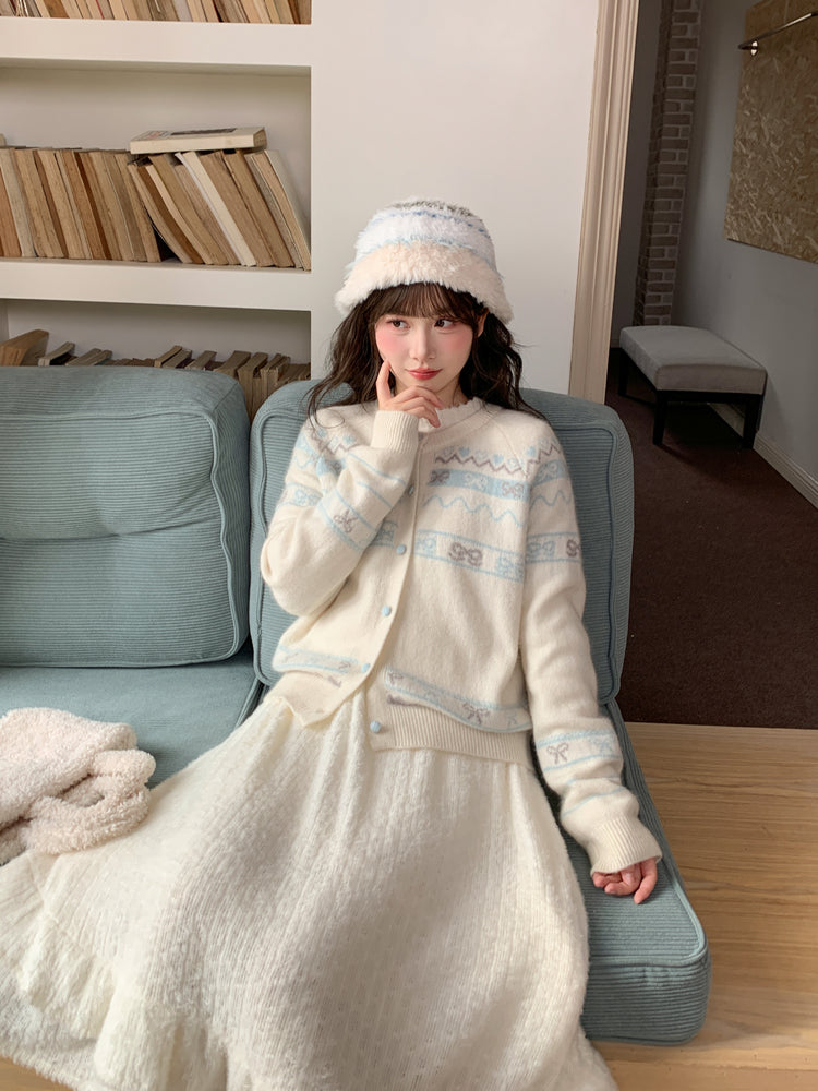 Cloud Ribbon Knit Cardigan-Outerwear-ntbhshop