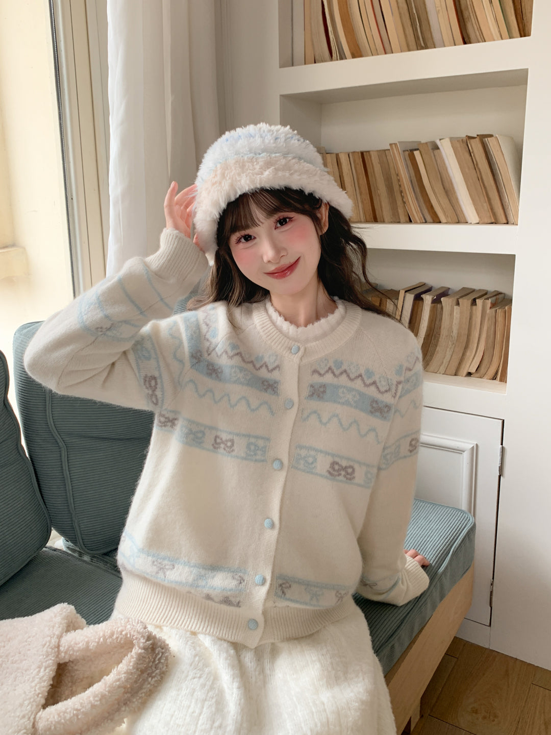 Cloud Ribbon Knit Cardigan-Outerwear-ntbhshop
