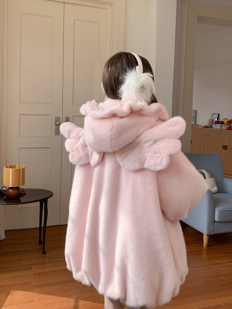 Heaven in Blush Angel Wing Bubble Coat-Outerwear-ntbhshop