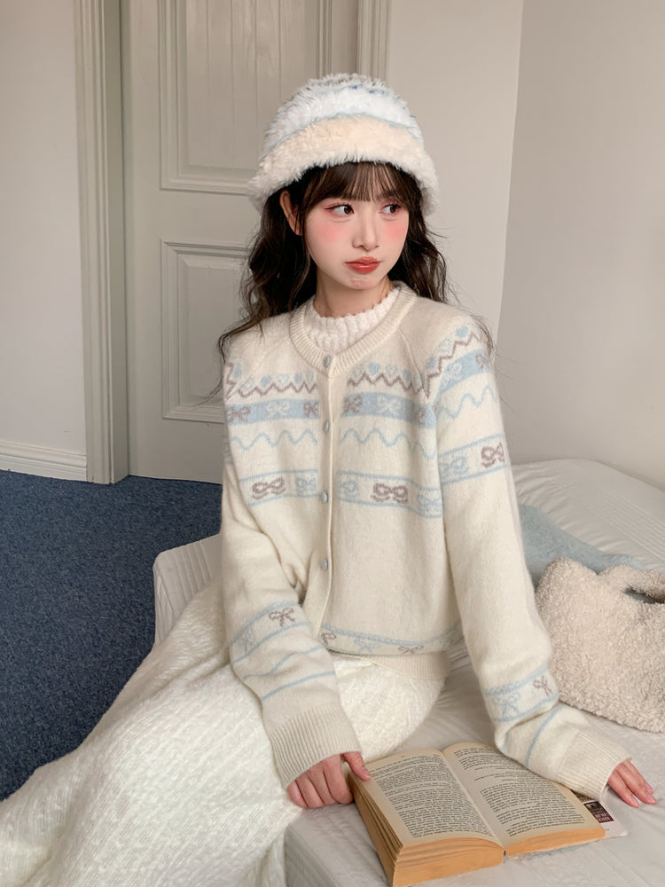 Cloud Ribbon Knit Cardigan-Outerwear-ntbhshop