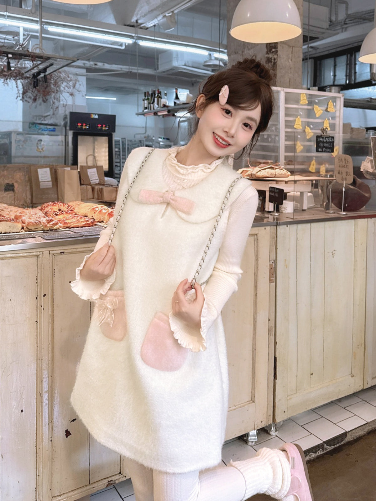 Soft Cream Wool Doll Dress-Dresses-ntbhshop