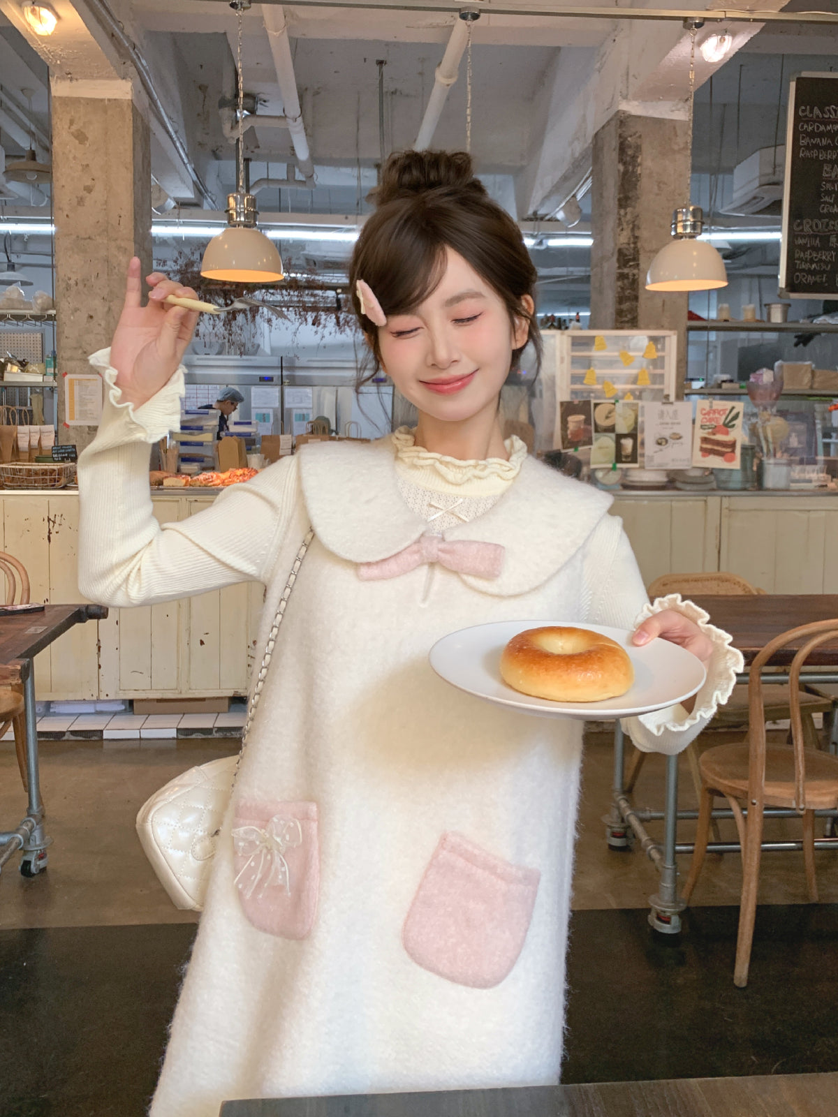 Soft Cream Wool Doll Dress-Dresses-ntbhshop