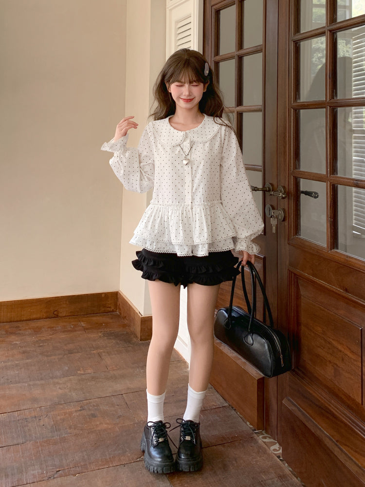 Sugar Dot Cotton Doll Blouse-Tops-ntbhshop