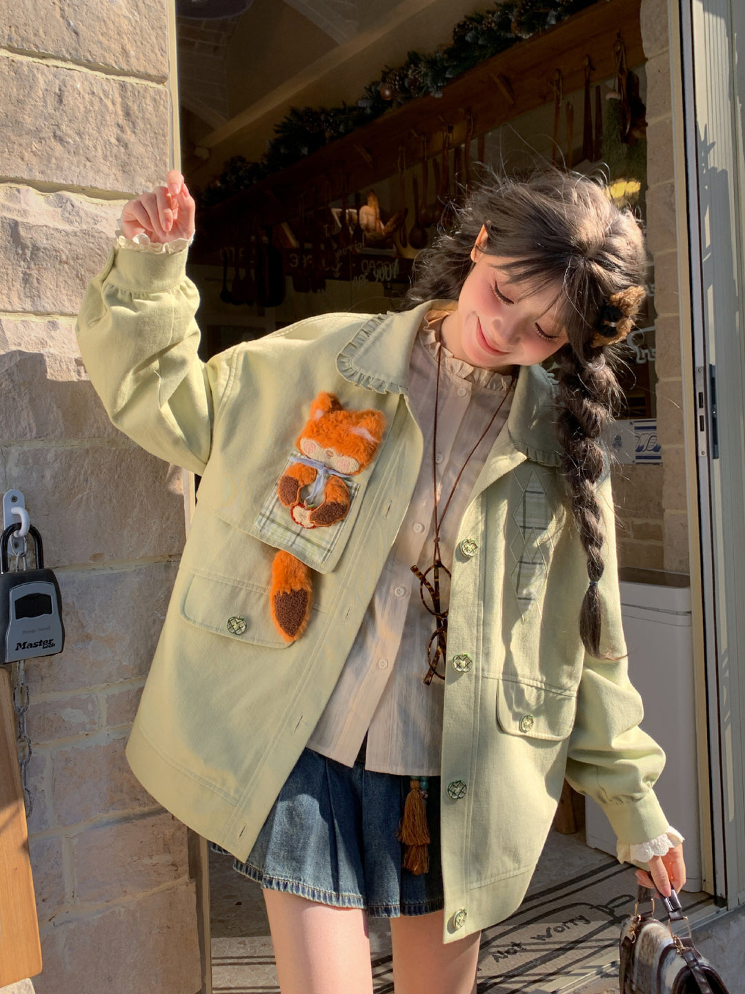 Red Fox Patch Work Jacket-Outerwear-ntbhshop