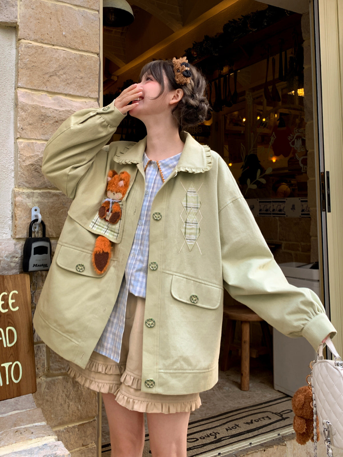 Red Fox Patch Work Jacket-Outerwear-ntbhshop