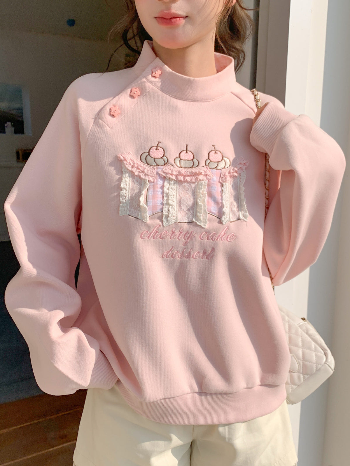 Cherry Cake Dessert Sweatshirt-Tops-ntbhshop