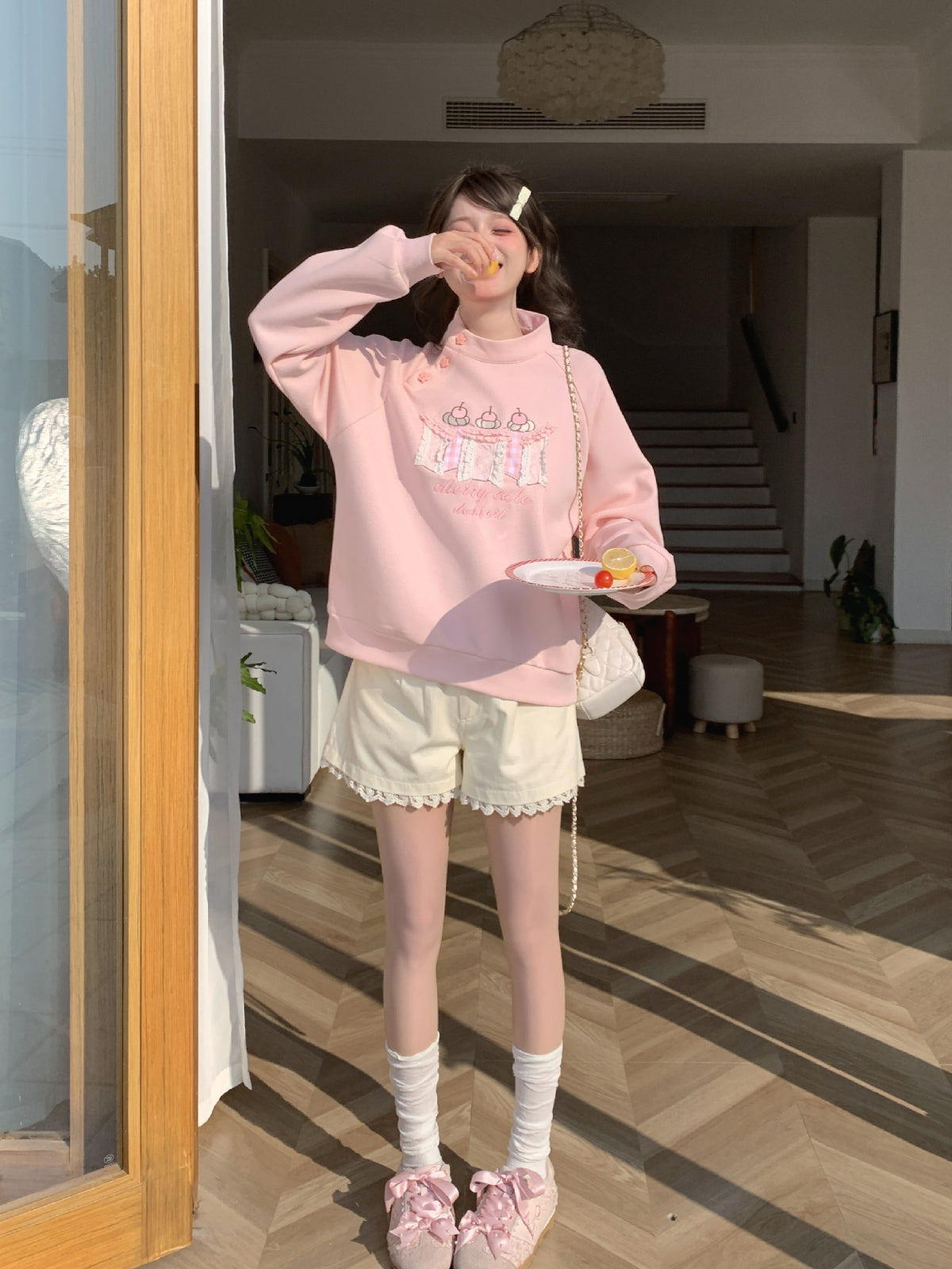 Cherry Cake Dessert Sweatshirt-Tops-ntbhshop