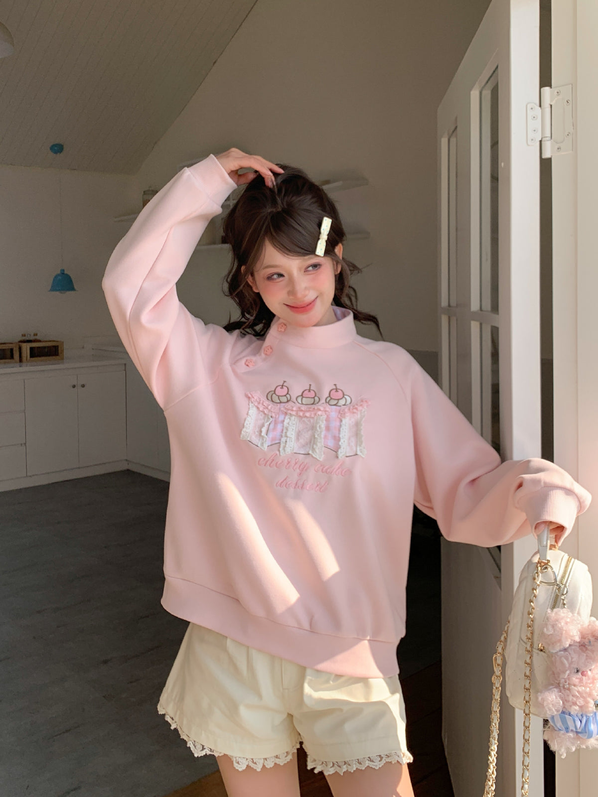 Cherry Cake Dessert Sweatshirt-Tops-ntbhshop