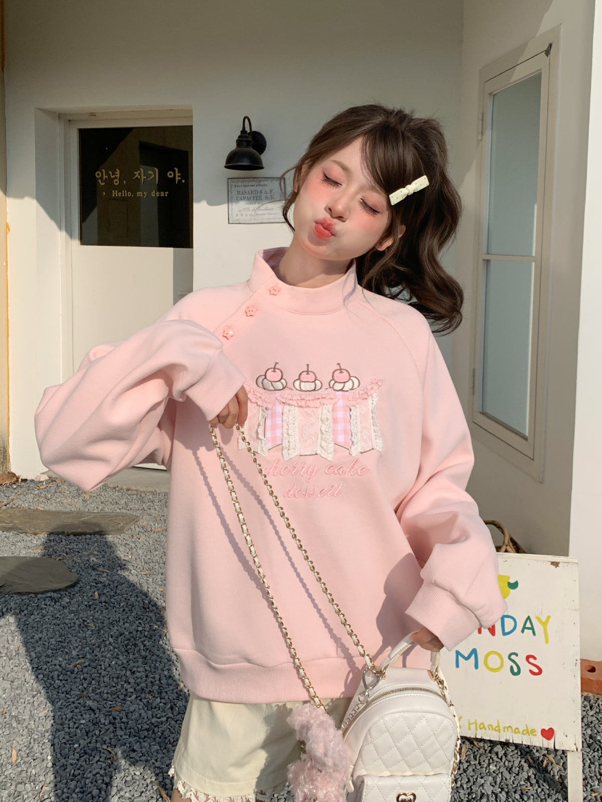 Cherry Cake Dessert Sweatshirt-Tops-ntbhshop