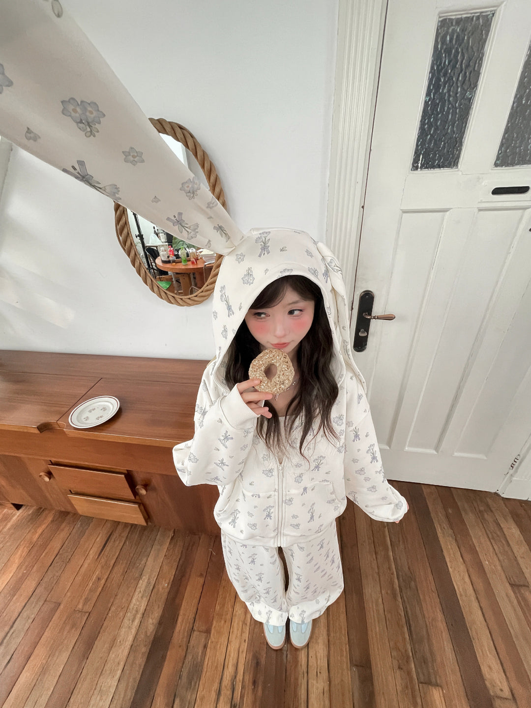 Milk Bunny Home Sweat Jacket & Sweatpants-Sets-ntbhshop