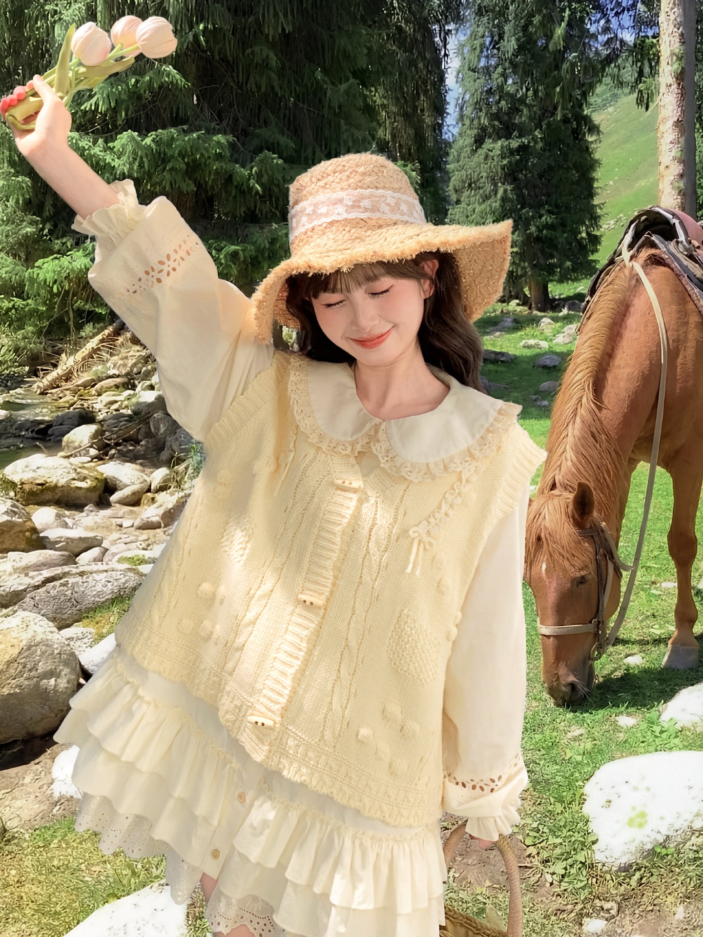 Mori Meadow Knit Vest-Outerwear-ntbhshop