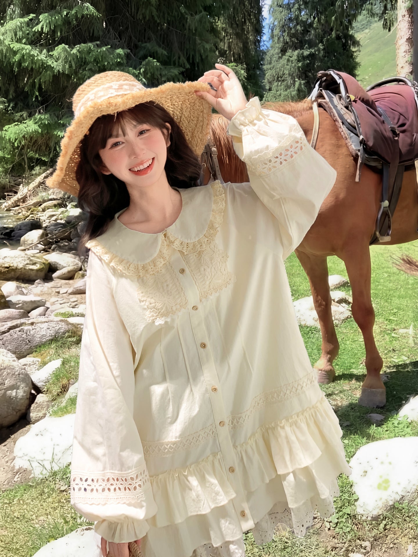 Mori Lace Cotton Doll Dress