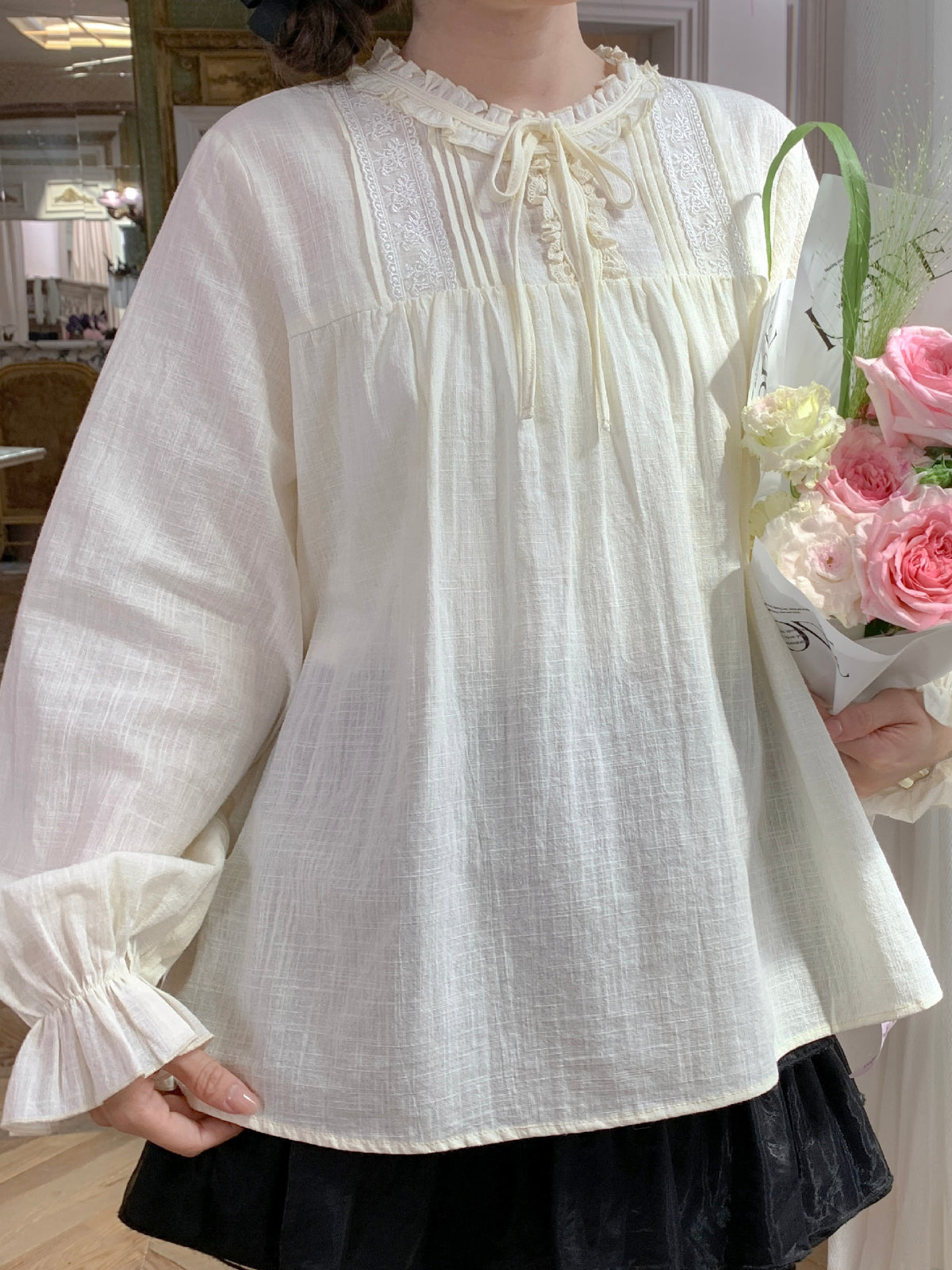 Cloud Milk Soft Blouse-Tops-ntbhshop