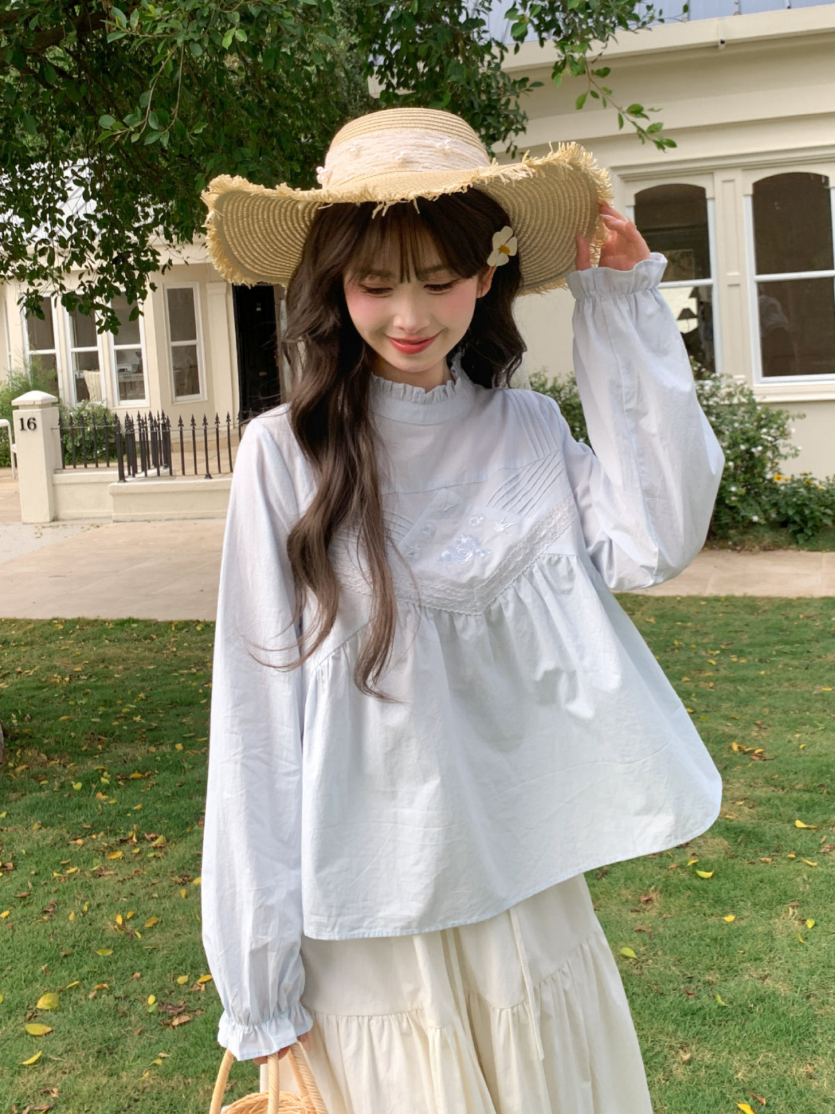 Petal Cloud Lace Blouse-Tops-ntbhshop