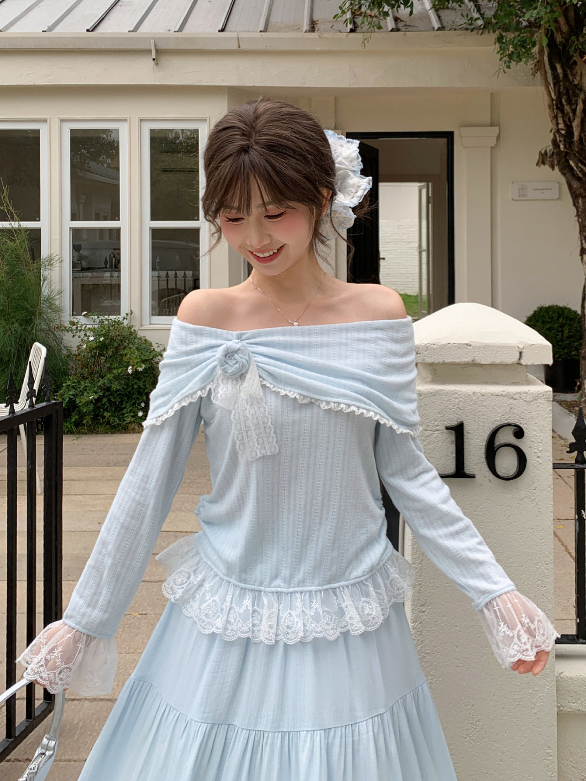 Cloud Garden Off Shoulder Top-Tops-ntbhshop