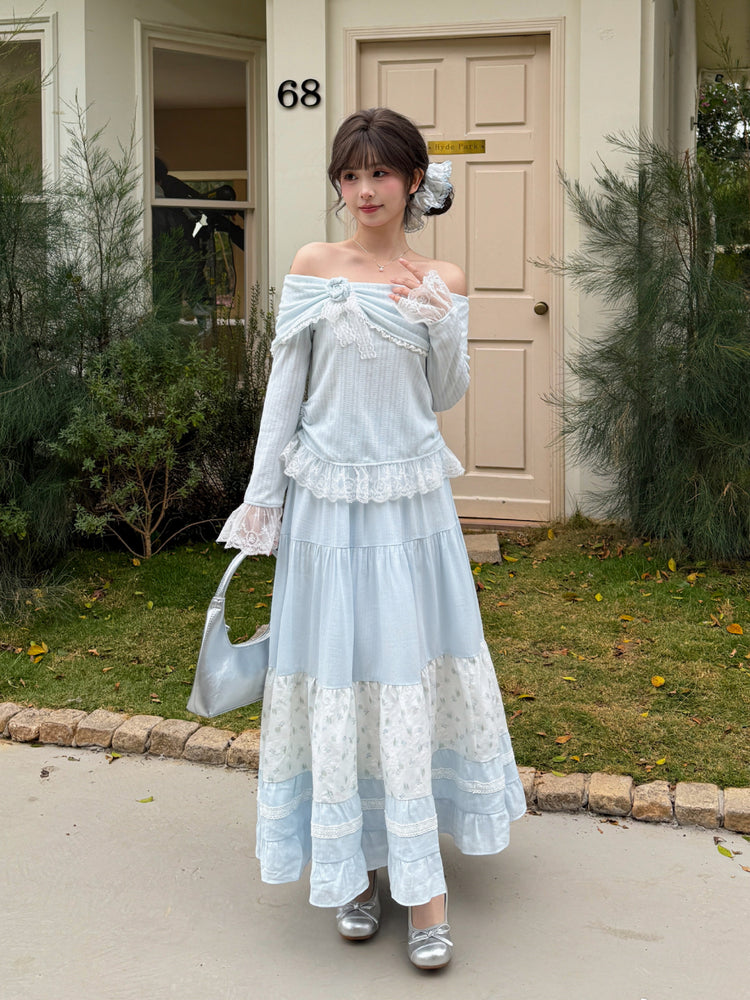 Cloud Garden Off Shoulder Top-Tops-ntbhshop