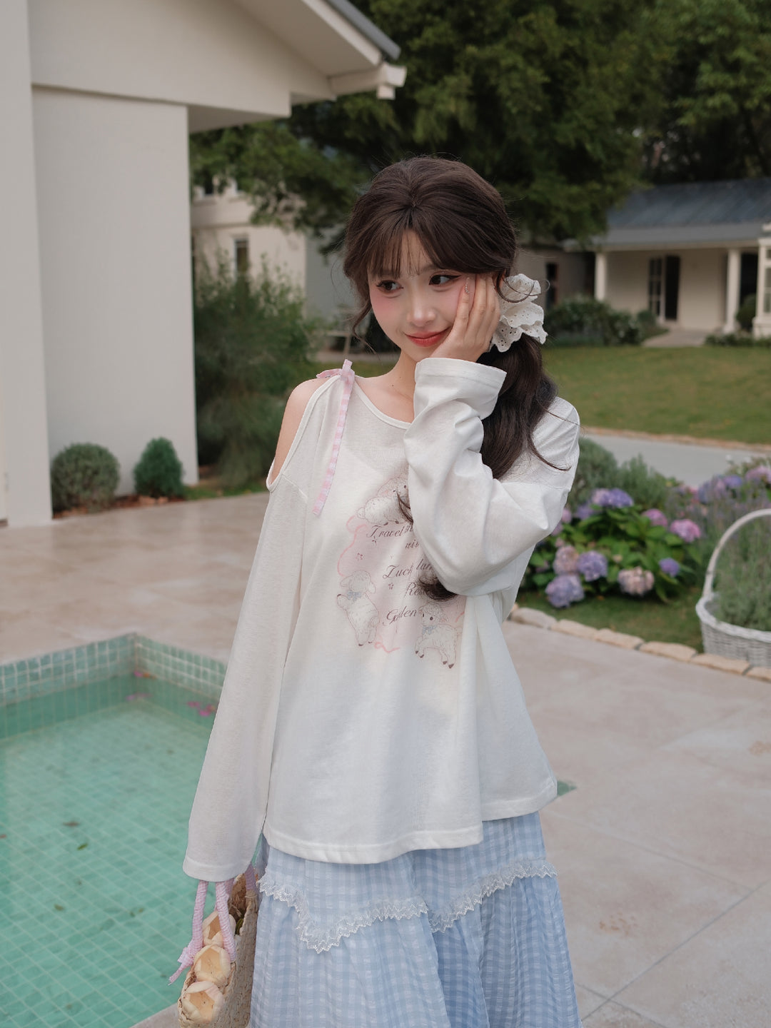 Soft Lamb Off Shoulder Tees-Tops-ntbhshop