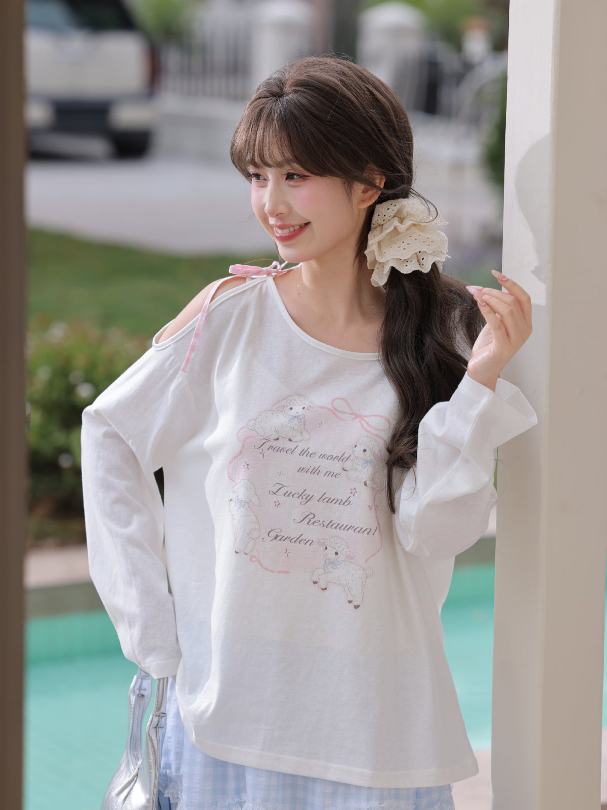 Soft Lamb Off Shoulder Tees-Tops-ntbhshop