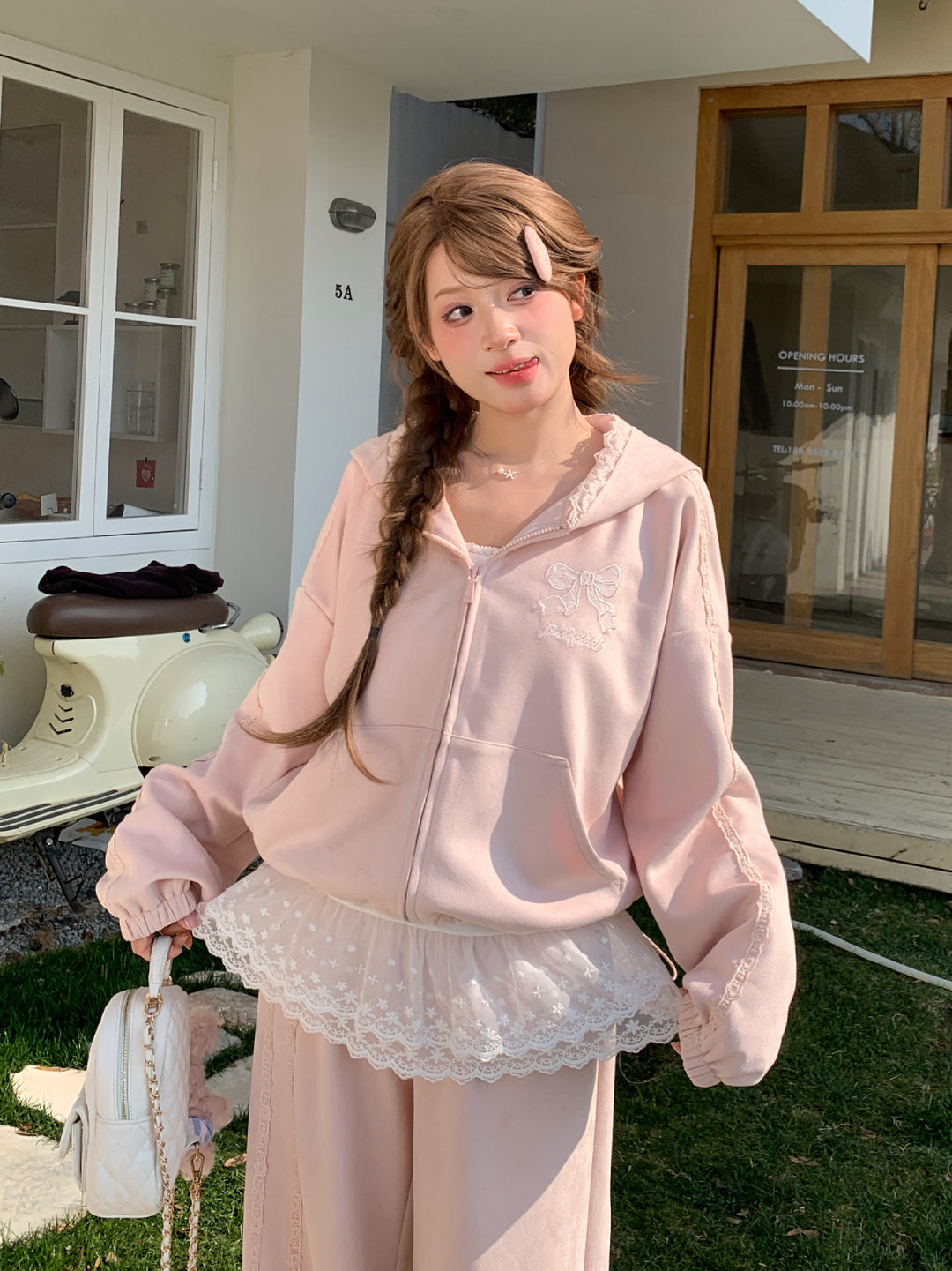 Rose Drift Lace Hooded Jacket-Outerwear-ntbhshop