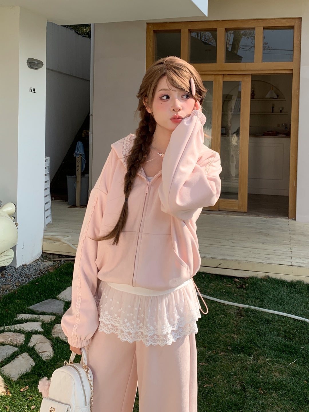 Rose Drift Lace Hooded Jacket-Outerwear-ntbhshop