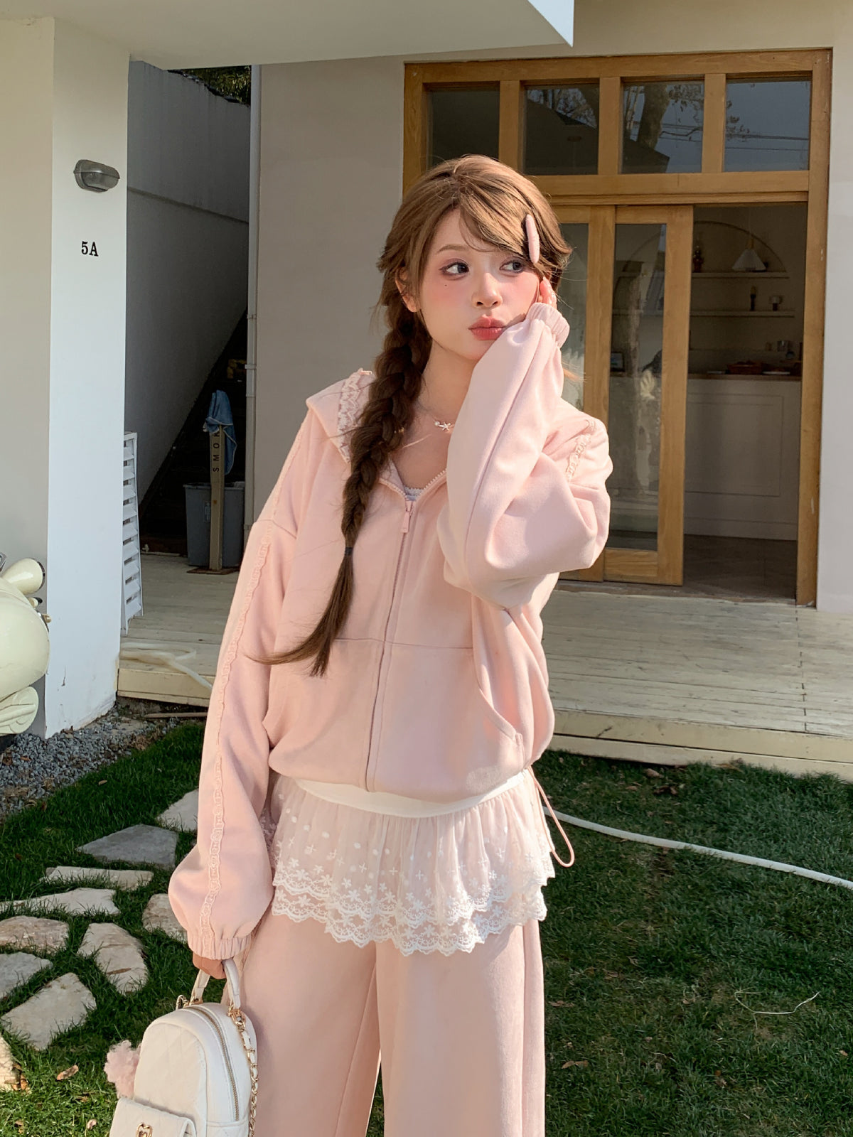 Rose Drift Lace Hooded Jacket-Outerwear-ntbhshop